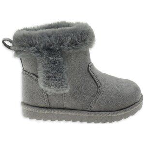 Baby Girl Gray Faux Shearling Boots Size 2 Warm 3 Months Chic Baby Girl Shoes